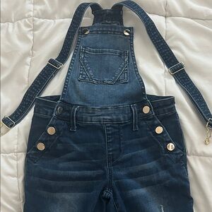 bebe Dark Blue Denim Jumpsuit